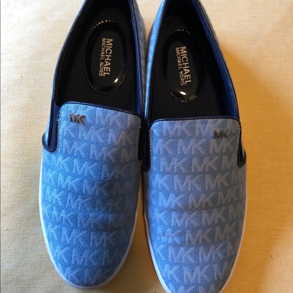Michael Kors slip in sneakers blue worn once